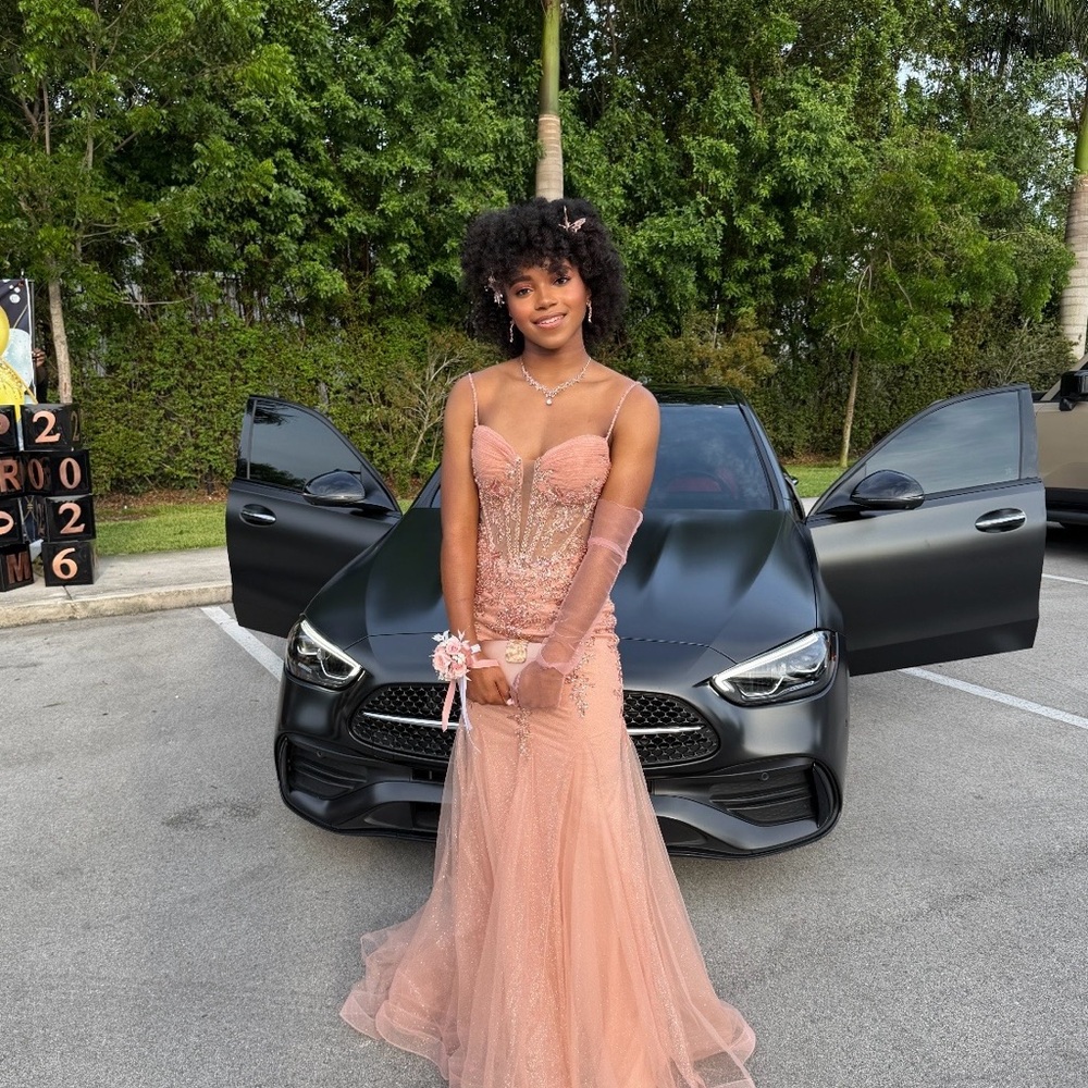 Elegant Pink Strapless Mermaid Prom Dress